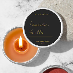 Étiquette rond à bougie parfumée Gold & Lux