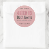 Étiquette rond de la bombe rose sombre moderne min (Sac)