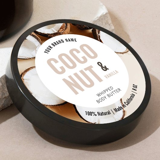 Étiquette rond de pot de beurre moderne avec photo