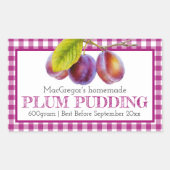 Étiquette rond de pudding de prune ou de fruits de (Devant)
