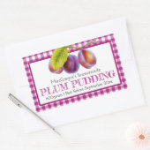 Étiquette rond de pudding de prune ou de fruits de (Enveloppe)