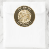 Étiquette rond du profil de vache (Sac)