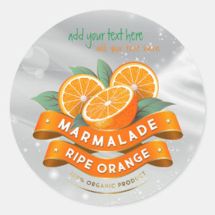 Étiquette rond Marmalade Ripe Orange Jam