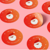 Étiquette ronde classique du Père Noël de mariée