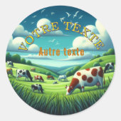 Étiquette ronde classique (Fromagerie) (Devant)