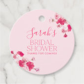 Étiquette ronde de faveur de douche de mariage flo (Devant)