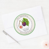 Étiquette ronde de pot de confiture de figue vinta (Enveloppe)
