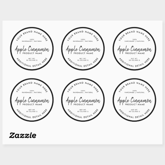 Étiquette ronde de produit (Feuille)