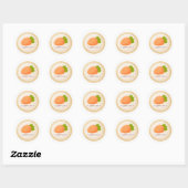 Étiquette ronde pour pot de confiture de carottes (Feuille)