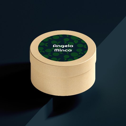 Étiquette ronde vert et bleu foncé