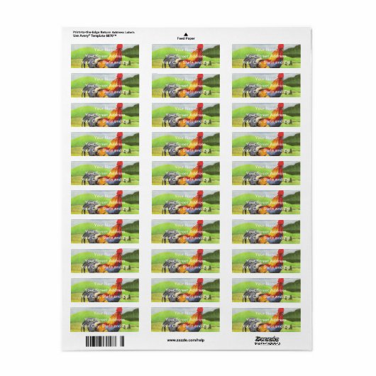 Étiquette Rooster (Feuille entière)