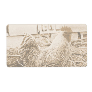 Étiquette Rooster de style vintage