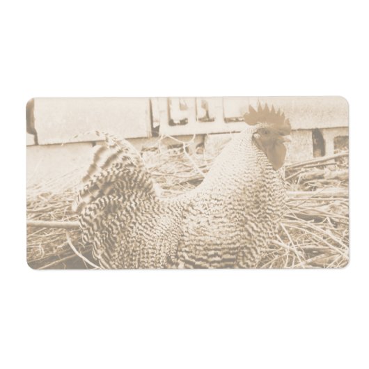 Étiquette Rooster de style vintage (Devant)