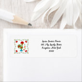 Étiquette Rooster portugais de la chance en vert (En situation)