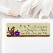 Étiquette Rope noeud avec marguerite violette et fer à cheva (En situation)