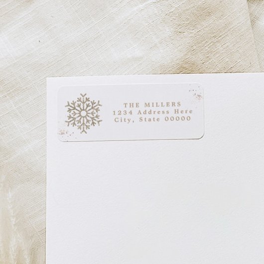 Étiquette RORY Boho Terme Beige Snowflake Adresse hivernale