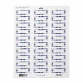 Étiquette Rosace bleue et flocon de neige (Feuille entière)