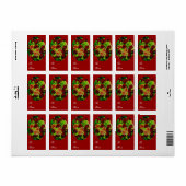 Étiquette Rose, A et De_ (Feuille entière)