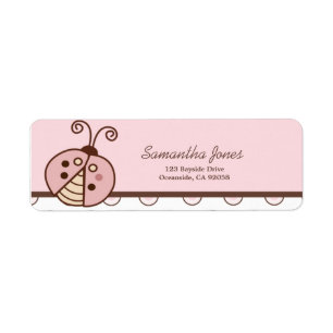 Étiquette rose à la mode de dot address de