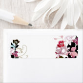 Étiquette rose Abstrait (En situation)