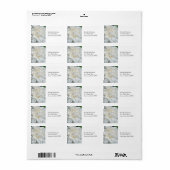 Étiquette Rose anglais blanc (Feuille entière)