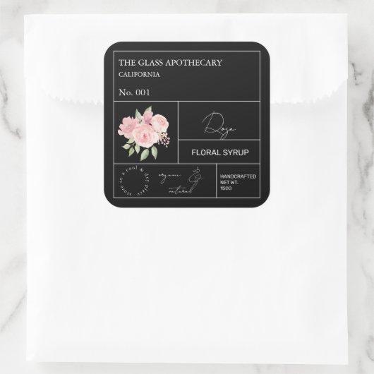 Étiquette Rose apothecaire (Sac)