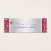 Étiquette rose, Argent Flakes Quinceanera Favorise (Dos)