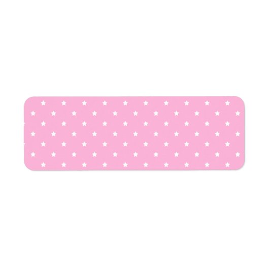 Étiquette Rose avec de petites étoiles blanches. Personnalis (Devant)