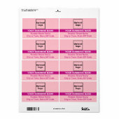 Étiquette Rose avec le nom de marque mis en évidence Étiquet (Feuille entière)