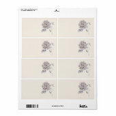 Étiquette Rose beige (Feuille entière)