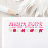 Étiquette Rose Blanc Cirque Zoo Animaux Cookies Crackies (En situation)