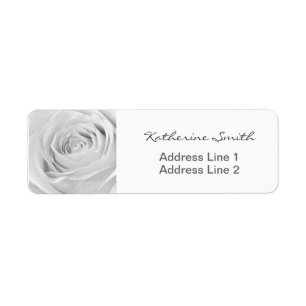 Étiquette Rose blanc de photo florale de nature d'adresse de