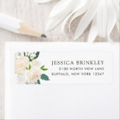 Étiquette Rose blanche | Adresse florale (En situation)