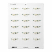 Étiquette Rose blanche | Adresse vide (Feuille entière)