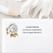 Étiquette Rose blanche Mariage floral de printemps (En situation)