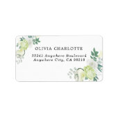 Étiquette Rose blanche Vert et Flore blanche (Devant)