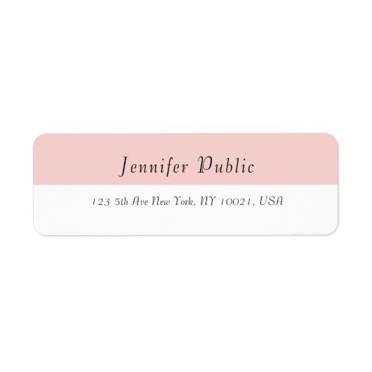 Étiquette Rose Bleu Blanc Élégant Moderne Simple Modèle (Devant)