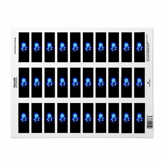 Étiquette Rose bleu brûlant (Feuille entière)