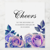 Étiquette rose bleu et violet. Mariage (Étiquettes simples)