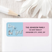 Étiquette Rose bleu | Fille garçon Fête de révélation de gen (En situation)