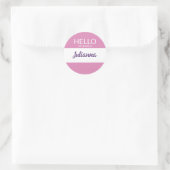 Étiquette rose Bonjour Mon nom est Employé ou Nom  (Sac)