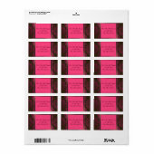 Étiquette Rose Chaud et Brun Chocolat (Feuille entière)