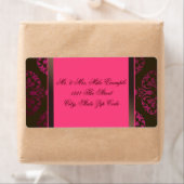 Étiquette Rose chaud et chocolat Brown (En situation)