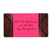 Étiquette Rose chaud et chocolat Brown (Devant)