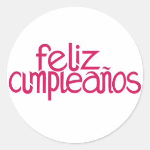 Étiquette rose-chaud Feliz Cumpleaños