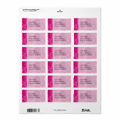 Étiquette rose chaud sur rose chic damask motif (Feuille entière)