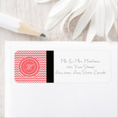 Étiquette Rose Chevron Monogrammé (En situation)