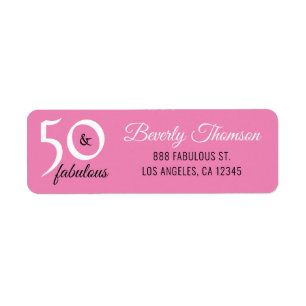 Étiquette Rose Cinquante et fabuleux 50e anniversaire Script