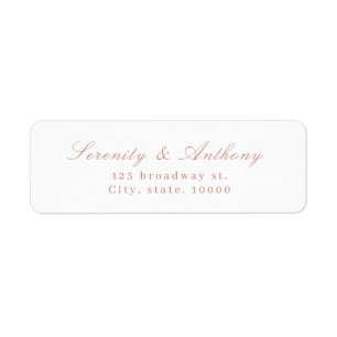 Étiquette Rose Classic Elegance Script Adresse de retour sim
