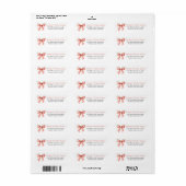 Étiquette Rose Corail Ruban Adresse de Retour (Feuille entière)